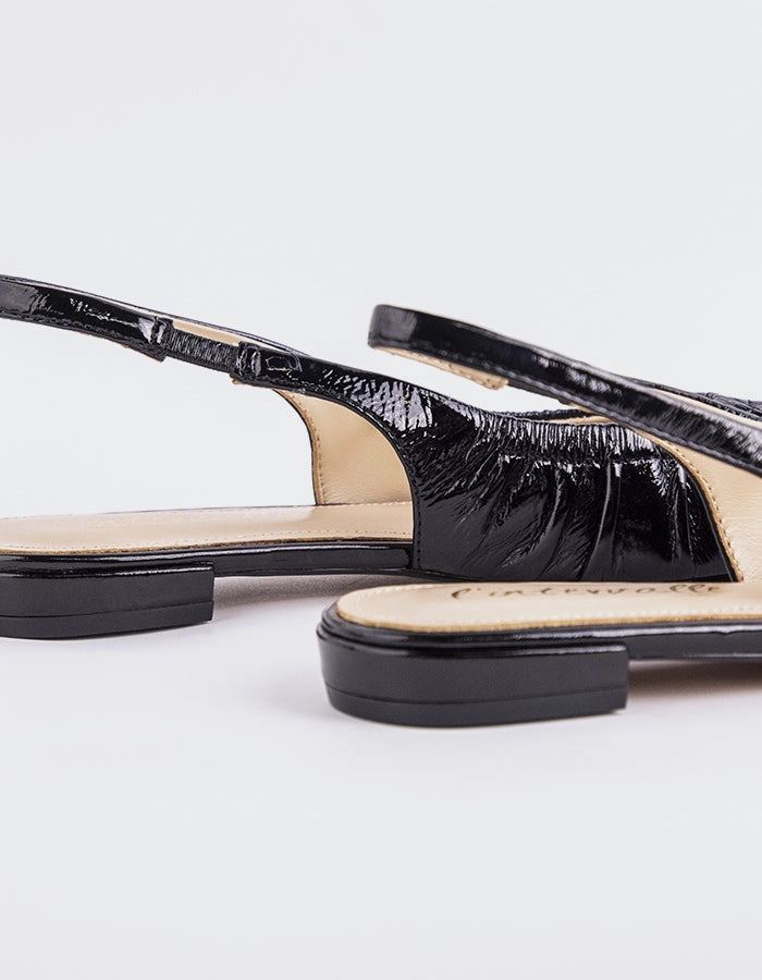 Fransy Black Leather High Fashion Sporty Heeled Shoes