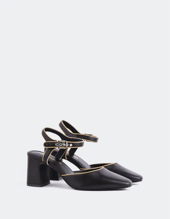Black Stiletto Shoes Gouda Black Leather