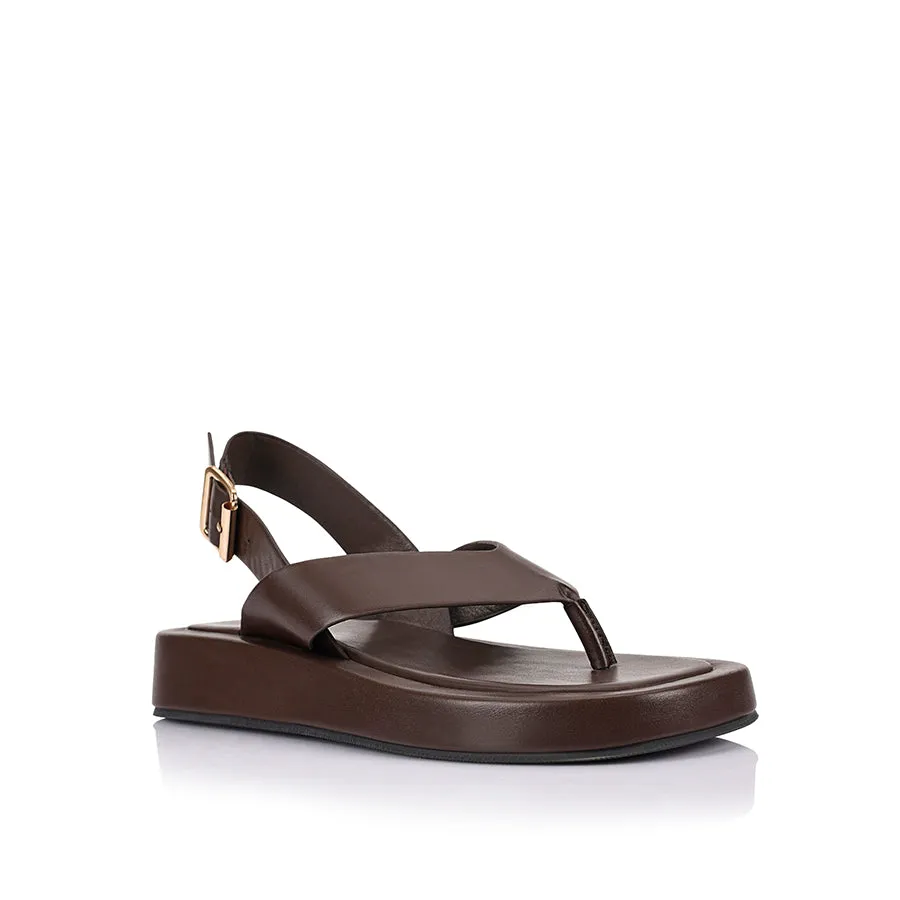 Minimalist Bono Platform Sandals - Chocolate Brown