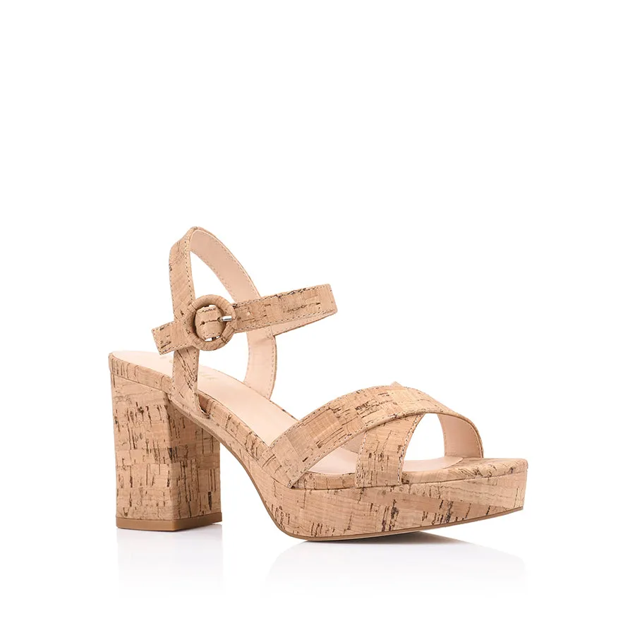 Hazel Platform Heels - Cork foldable Sophisticated Edge