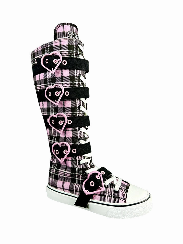 Slip Resistant Triple Layer Mesh RAWR XD HEARTS - PINK PLAID