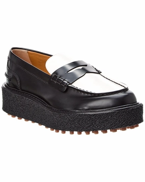 Breathable TOD??s Leather Platform Loafer