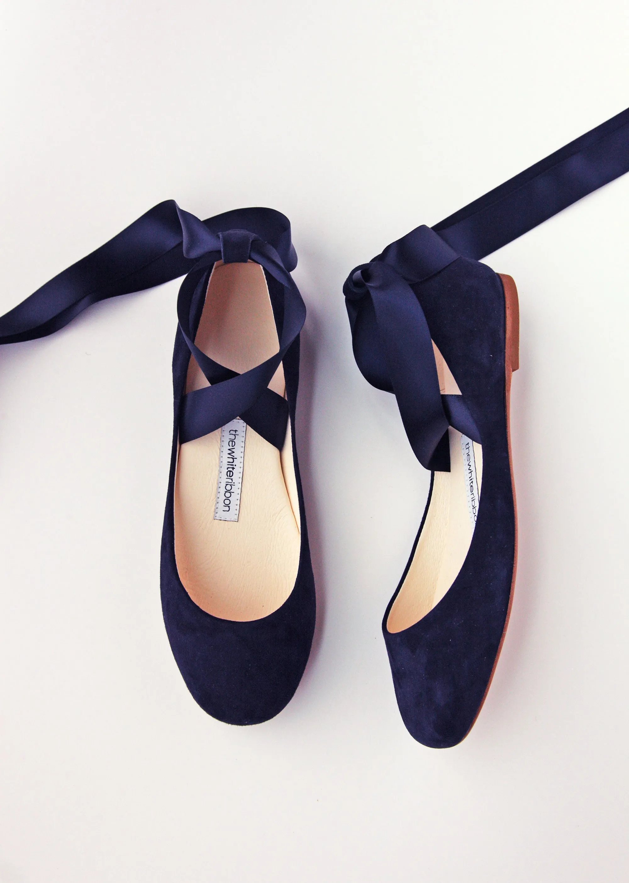 SIENNA BALLET FLATS - NAVY NUBUCK Comfortable Sole Event Light