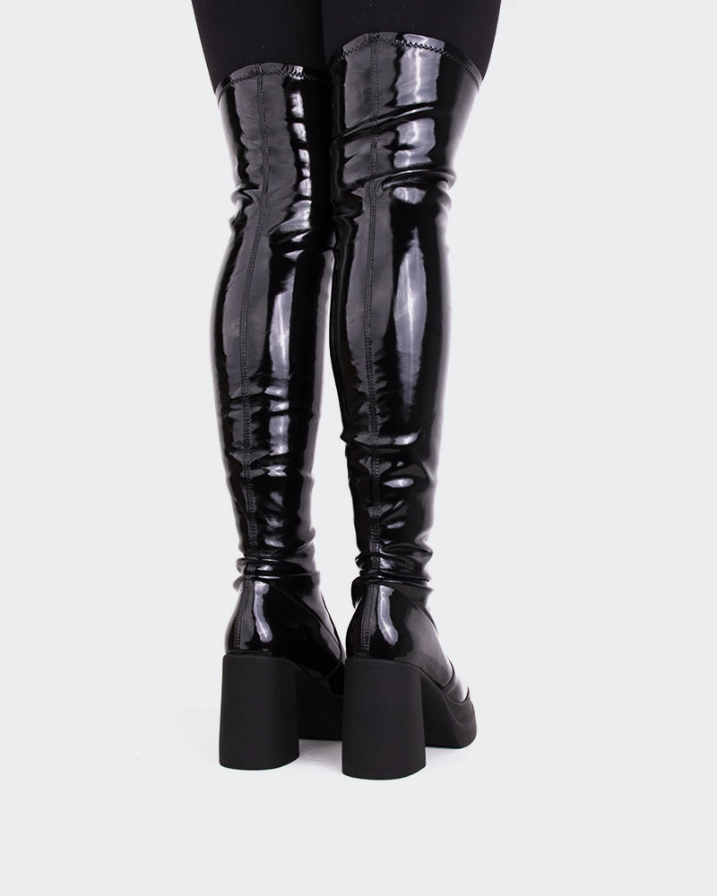 On-Trend Style Leg Warmer Sofo Black Patent