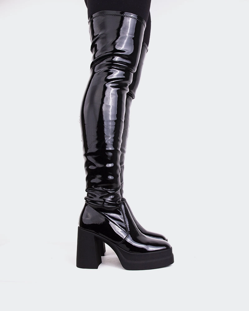 Sofo Black Patent Fashion boots