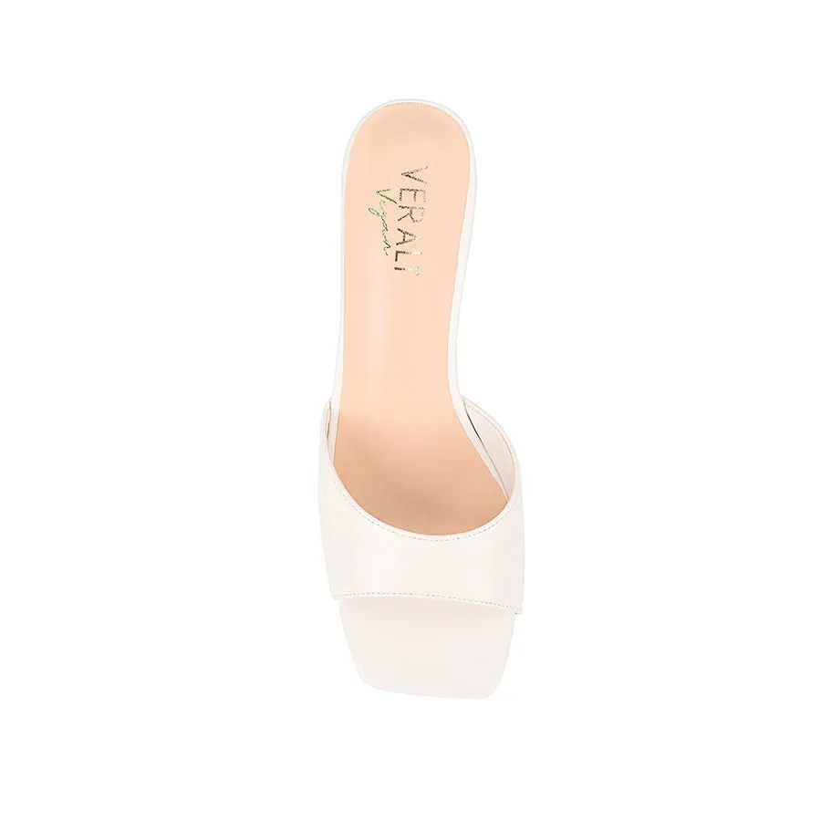 Anti Odor Tabitha Heeled Mules - Chalk White