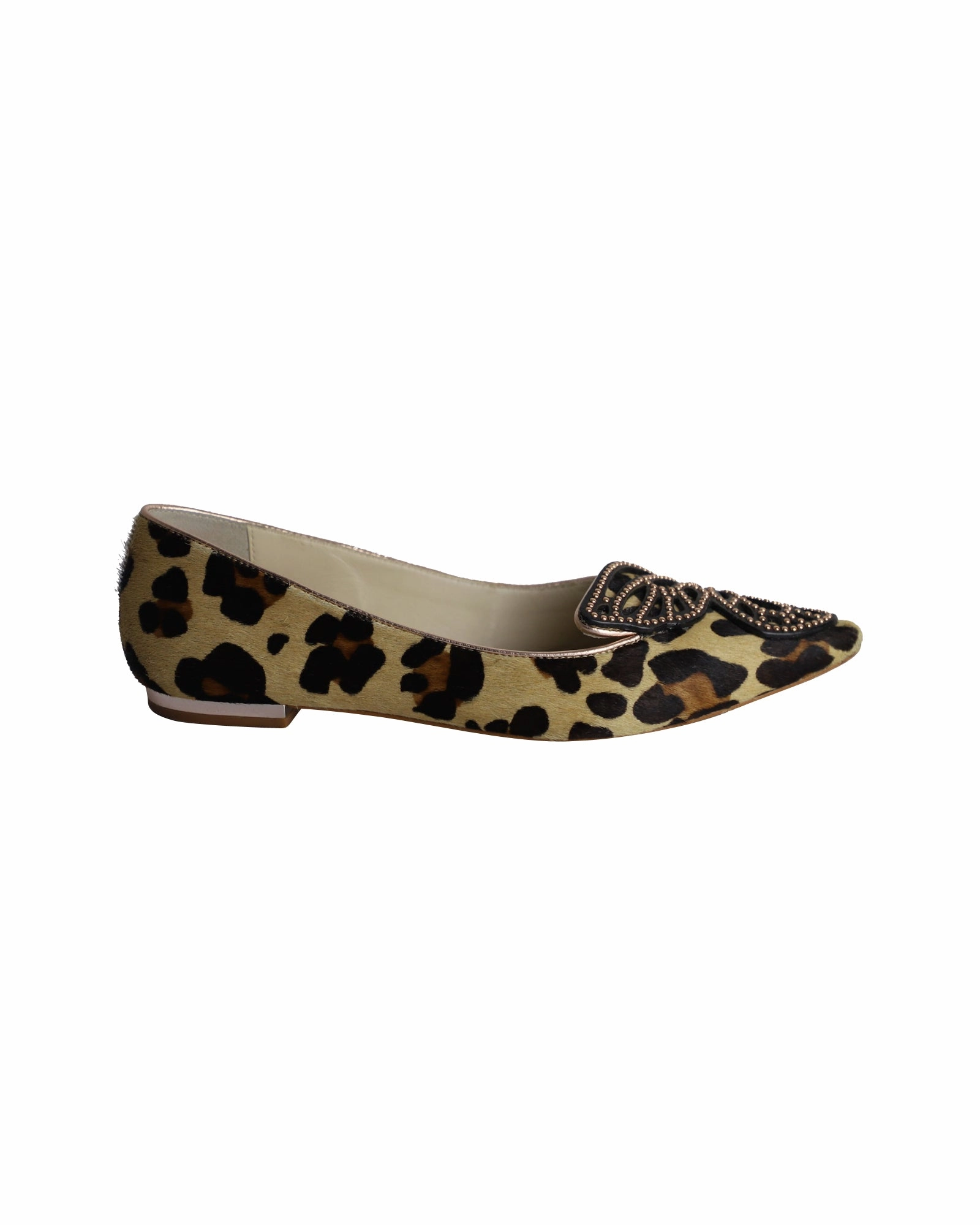 Sophia Webster Bibi Butterfly Ballet Flats in Animal Print Pony Hair Gentle Cushion
