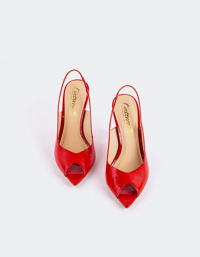 Twylla Red Naplack Foot Protection Pointed Heels