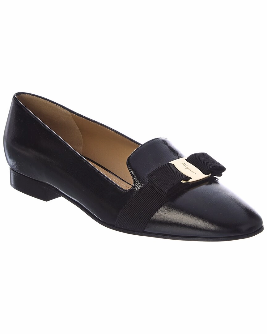 Open Steps Green Lane Ferragamo Laufer Leather Loafer