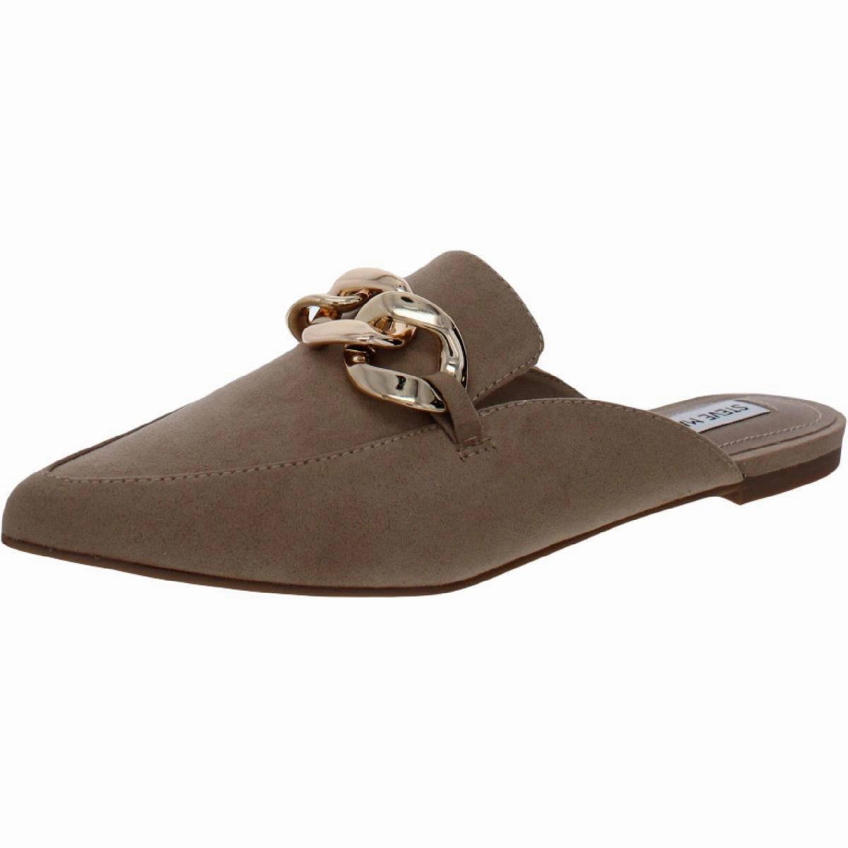 Finely Womens Chain Embellished Loafer Mule natural color Office Casual