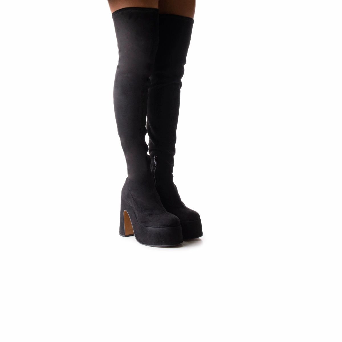 Date night Cozy Winter Finesse Black Suede Stretch