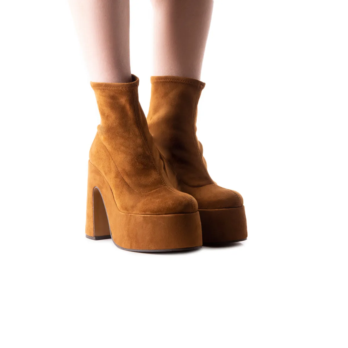 Flash Brown Suede Stretch Evening Outfit Daily Routine