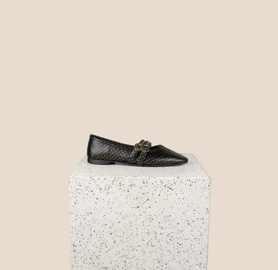 Como 2 Buckle -Dotted Gold Soft Soles Tide Step