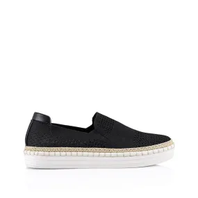City Wander Sea Glow Queen Slip On Sneakers - Black Knit