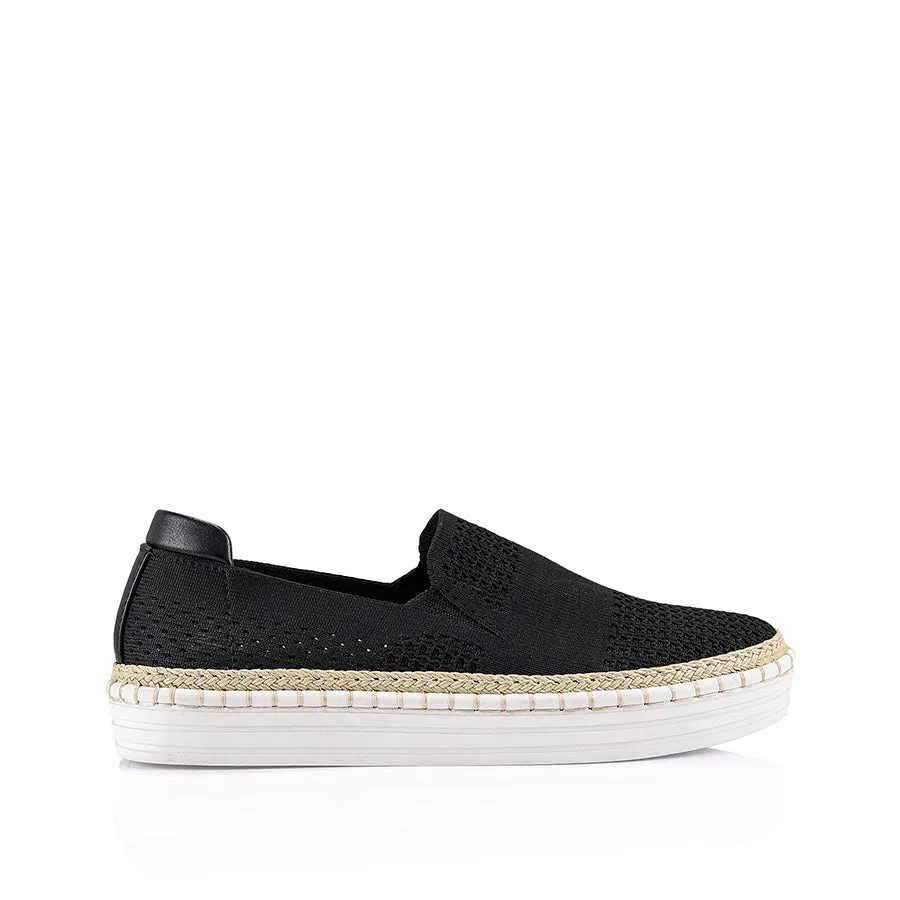 City Wander Sea Glow Queen Slip On Sneakers - Black Knit