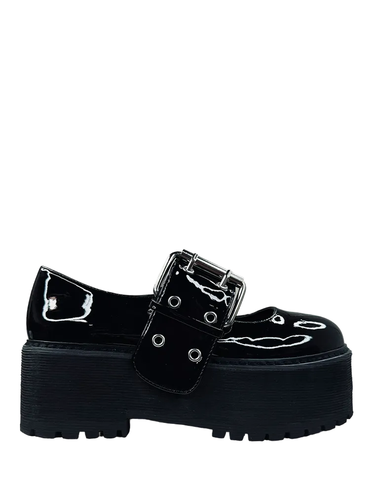 Embroider Edge Trendy Footwear SLAYR MARY JANE - BLACK PATENT