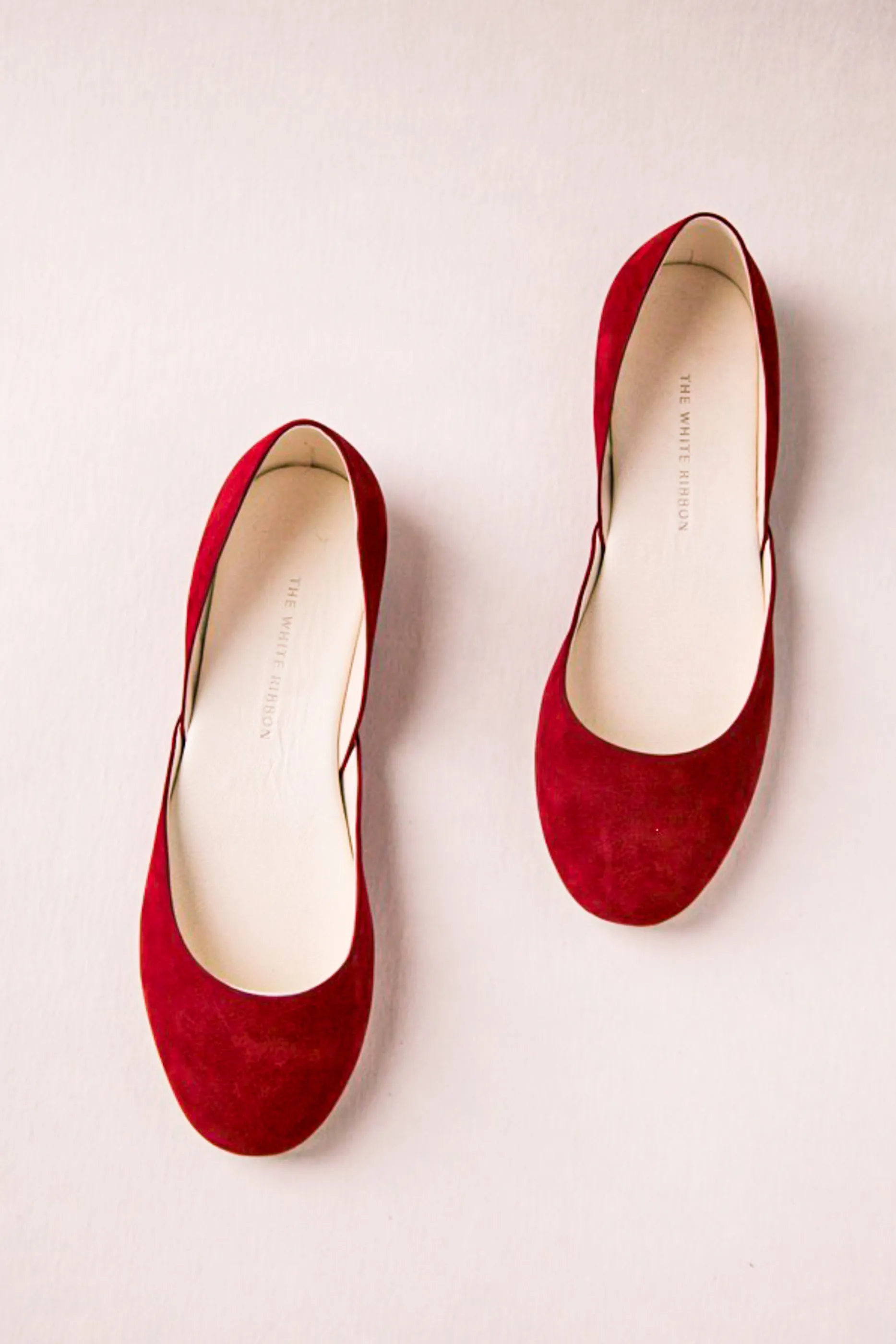 THEA BALLET FLATS - RUBY RED NUBUCK Mature Chic Ventilated