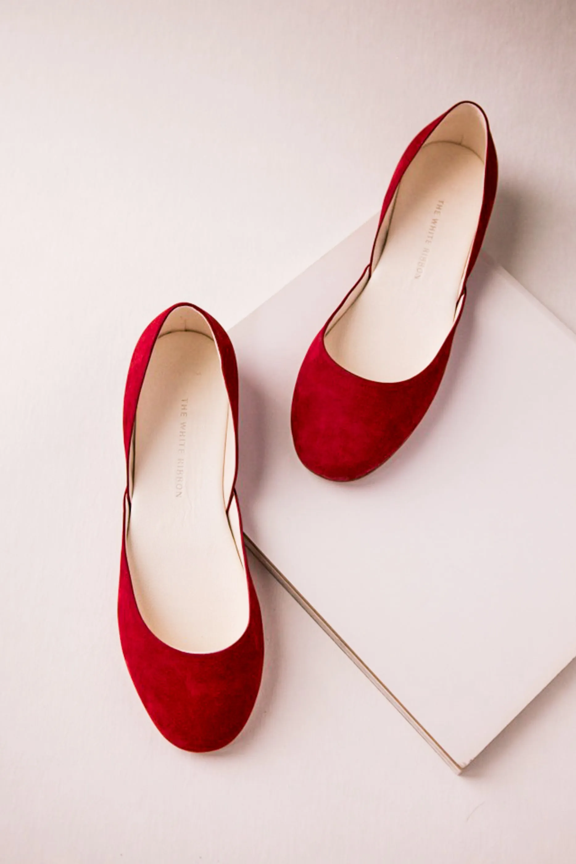 THEA BALLET FLATS - RUBY RED NUBUCK Casual Comfort Shoes Ship Glow