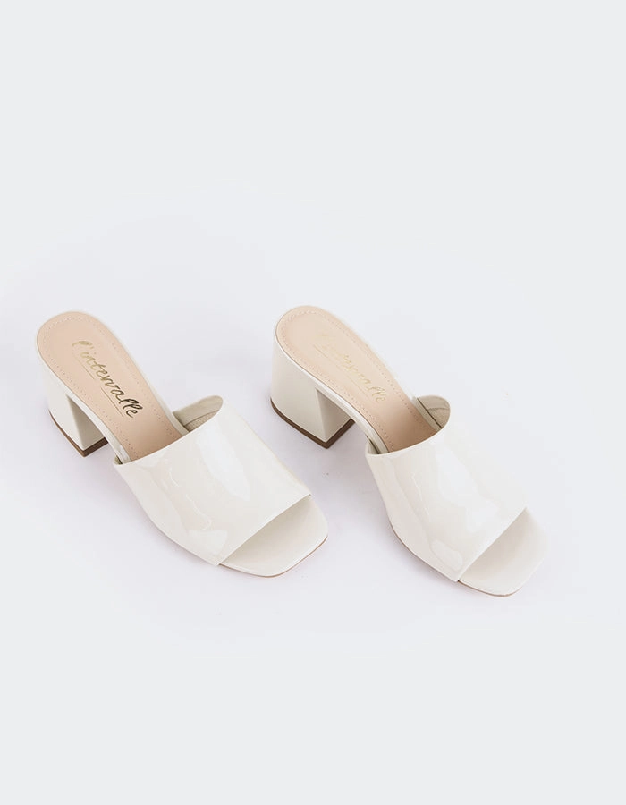 Clarabelle Off White Patent Wedge Heel