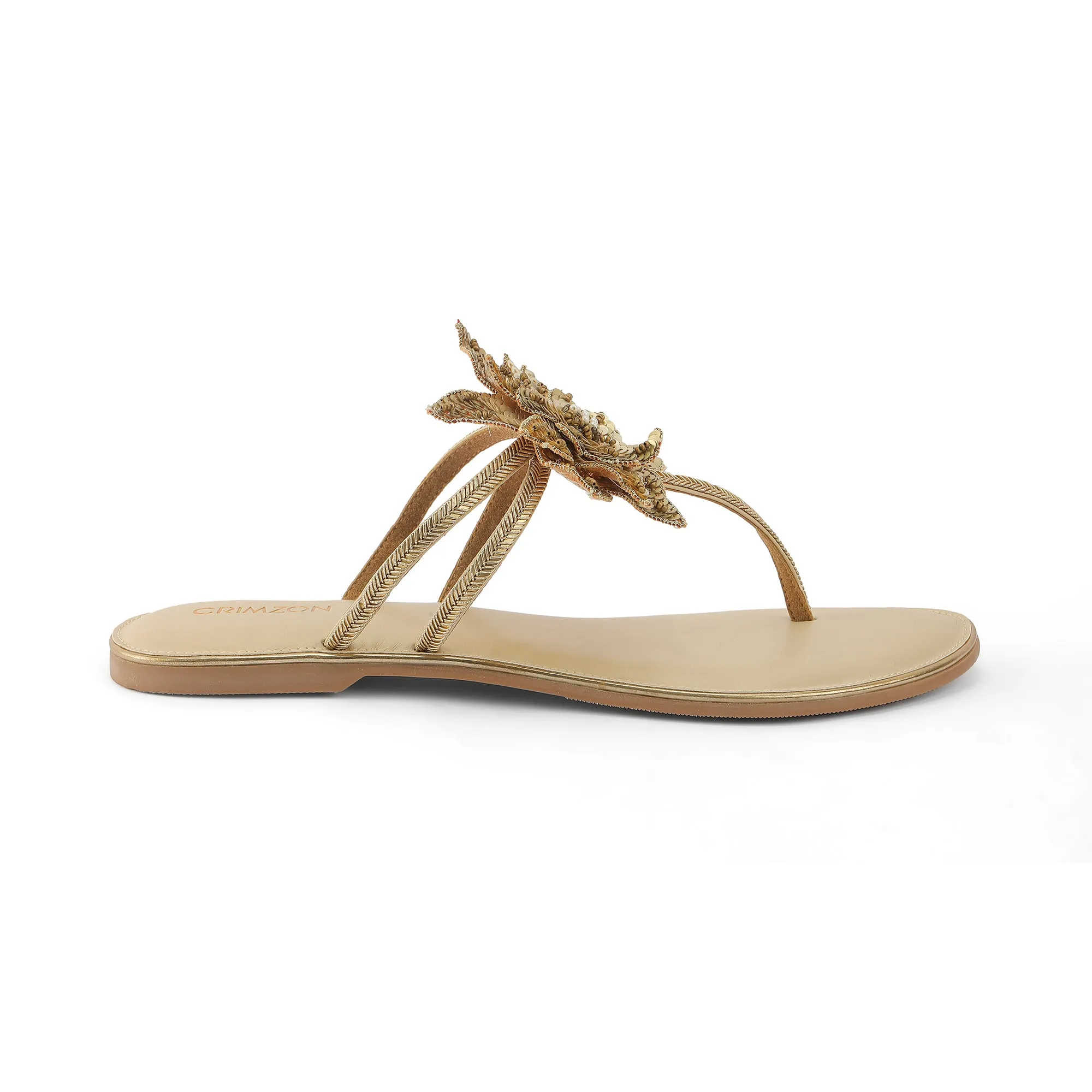 FLORA- ANTIQUE GOLD FLATS Non Shade Icon Edge