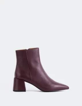 Eugenie Burgundy Leather Chic Fashion