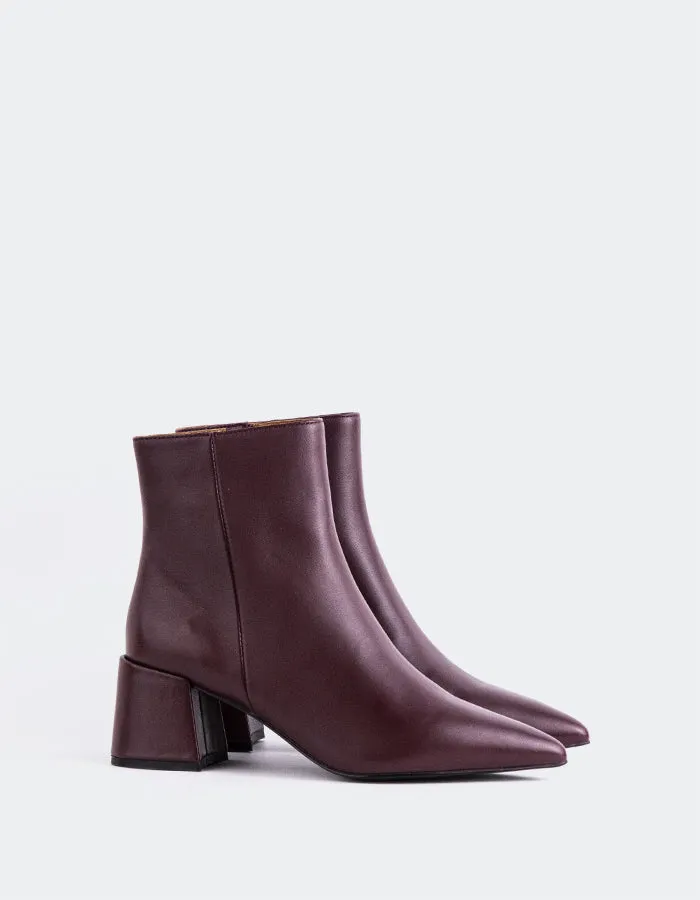 Eugenie Burgundy Leather Smart Boot Comfy All-Purpose