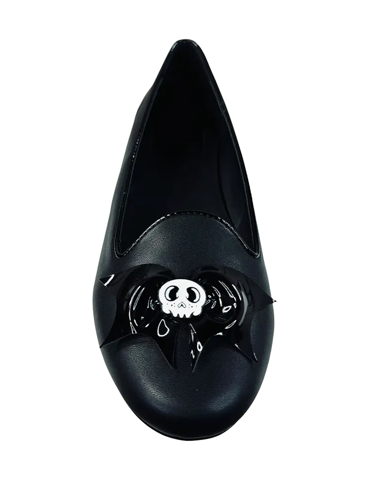 LYDIA SKULL BAT - BLACK Sleek Sole