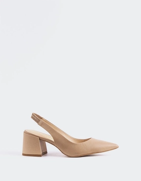 Work Heels Boho Chic Heels Dalida Nude Leather