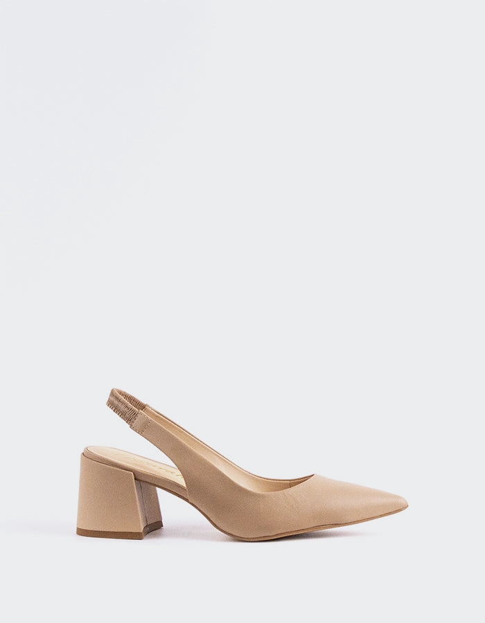 Work Heels Boho Chic Heels Dalida Nude Leather