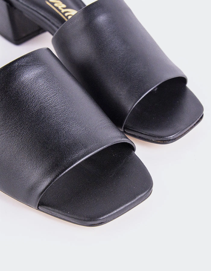 Faux Leather Fortunata Black Leather