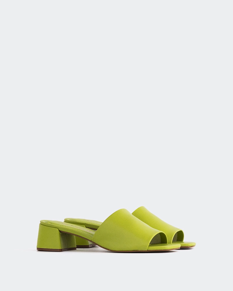 Fortunata Light Green Leather Comfort Slip-On Sandals All Purpose