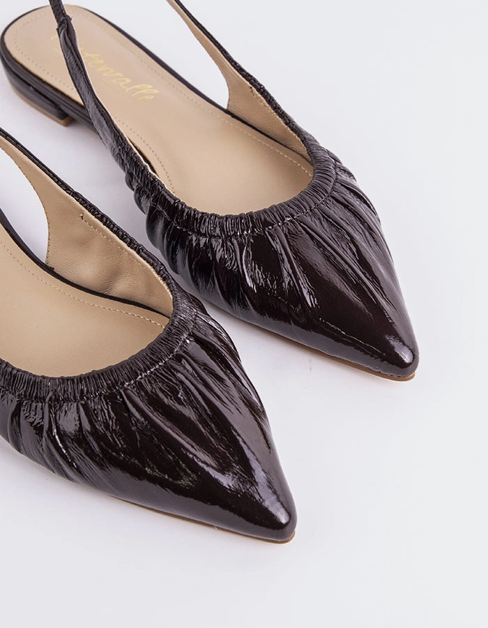 Fransy Brown Leather Evening Pumps Chunky Heel