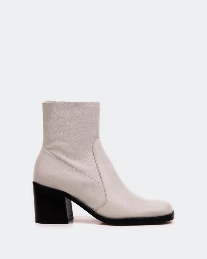 City Boots Furley Off White Leather