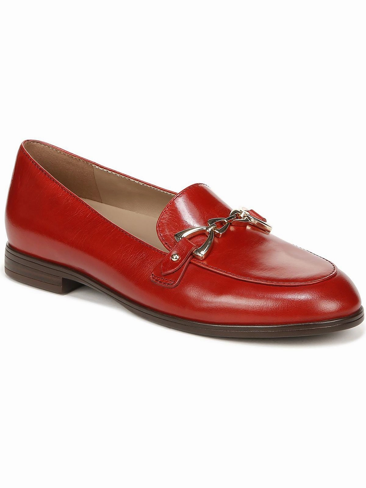 Contrast Stitching Gala Womens Leather Sip On Loafers