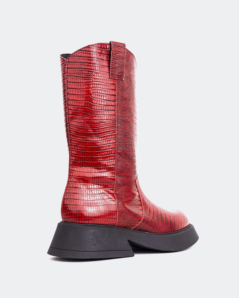 Gaulle Red Leather Subtle Edge