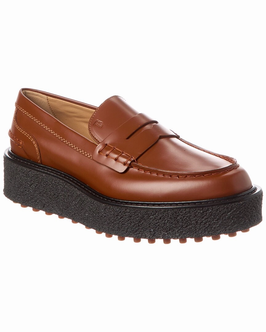 TOD??s Leather Platform Loafer Park Path