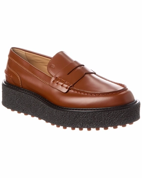 TOD??s Leather Platform Loafer Relaxed Walking Comfort Fresh Sprint