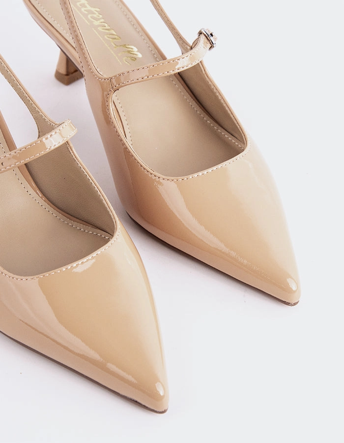 Vondel Nude Patent Wedding Heels Elegant Boots