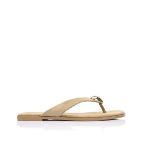 Sara Casual Thongs - Taupe Micro Ring Time