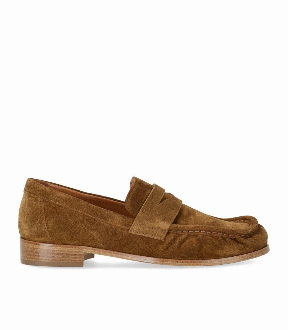 Comfortable Walking Cognac Suede Loafer