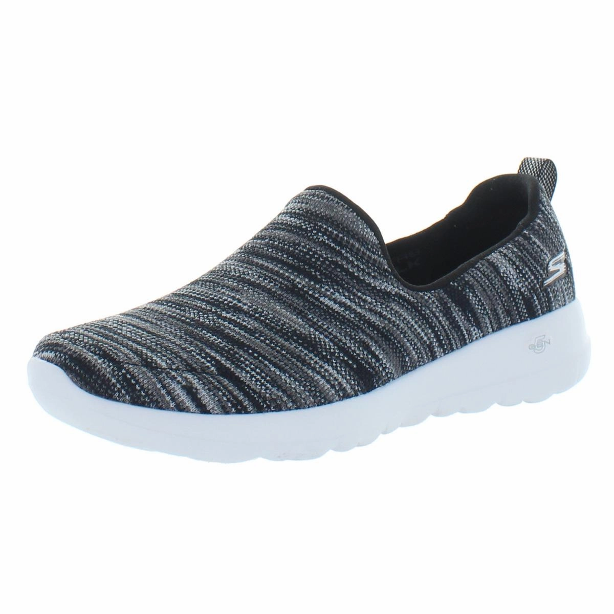 Go Walk Joy - Terrific Womens Knit Athleisure Slip-On Sneakers Fringed Tongue