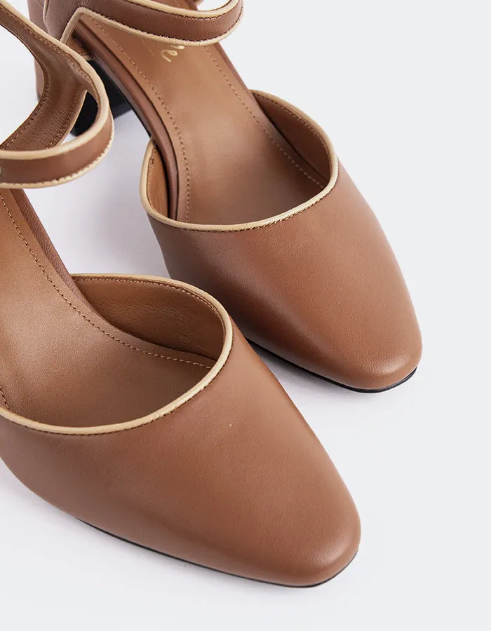 Bold Stilettos Retro Bridal Shoes Gouda Tan Leather