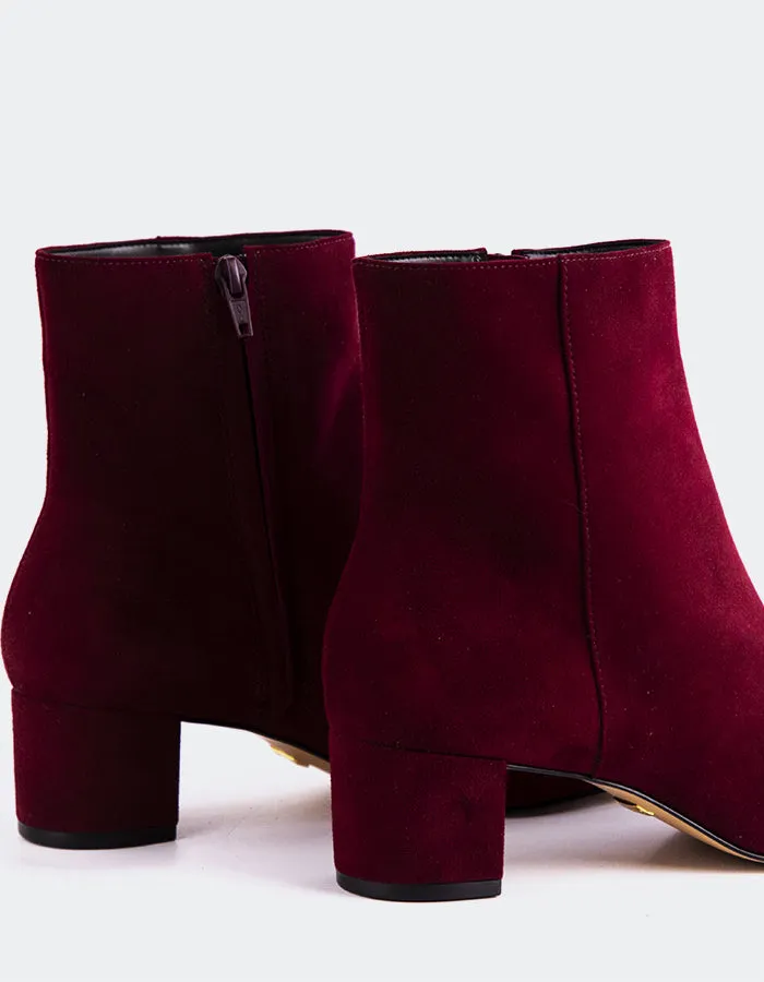 Gracyn Burgundy Suede Comfort All-Day Winter Ready Fit