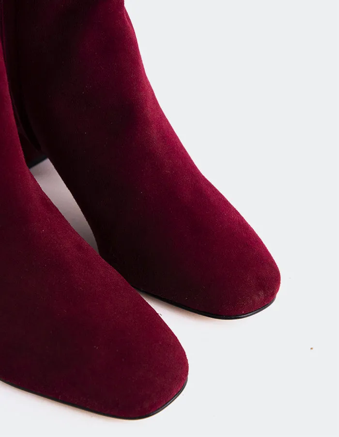 Gracyn Burgundy Suede Timeless Fashion Boot Style