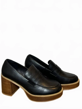 Hannah Platform Penny Loafers In Black Way Safe Rain Ready