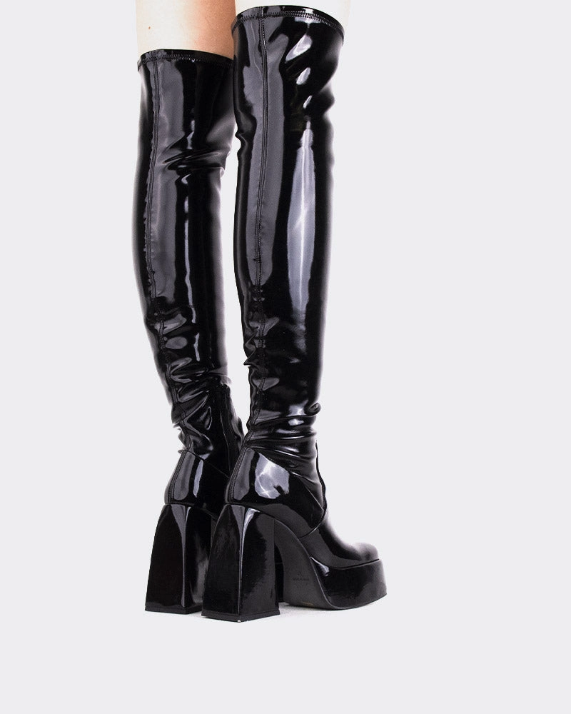 Sonny Black Patent Stretch Contoured Footbed Shape