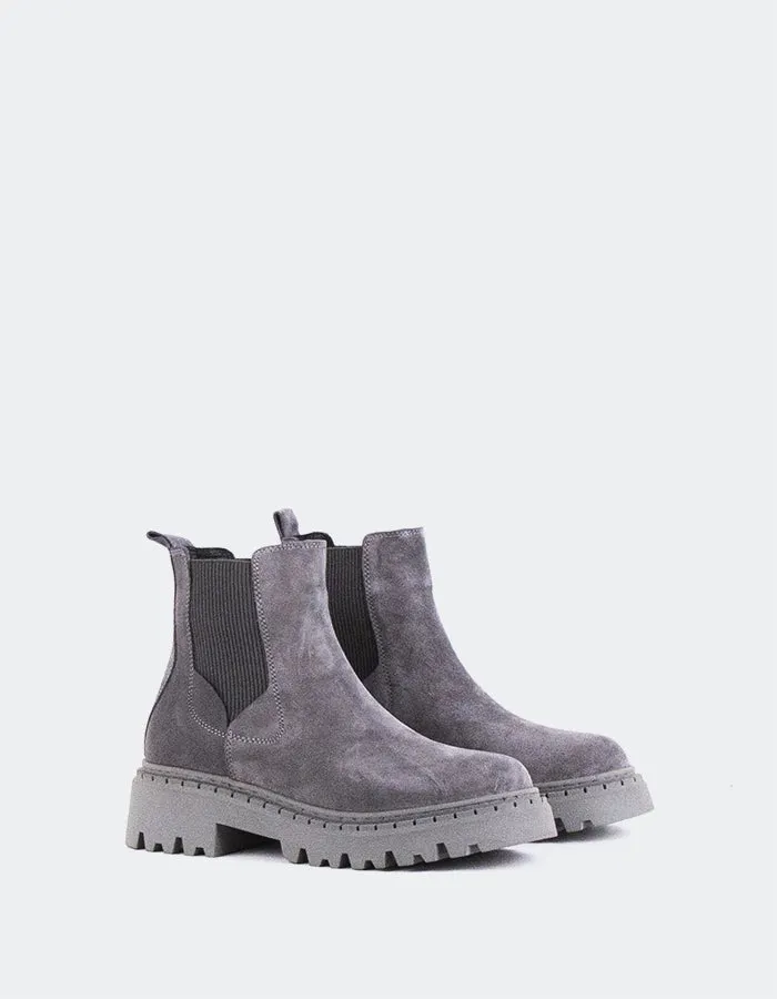 Hayes Grey Suede Chic Form Cozy Vibe