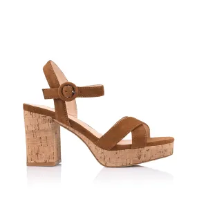 Signature Touch Hazel Platform Heels - Chestnut Tan Micro