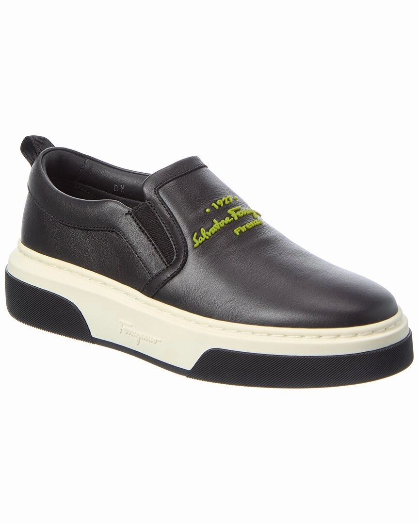 Heel Clear Ferragamo Cassina Leather Slip-On Sneaker