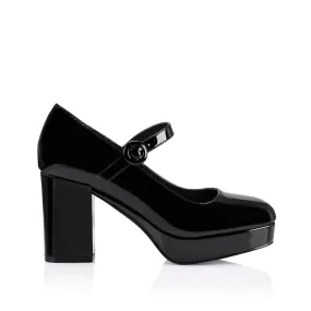 Vintage Pumps Hennessy Mary Jane Platforms - Black Patent